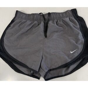 Nike Dri Fit Lined Shorts Women's Small Drawstring Grey Black Athletic Running